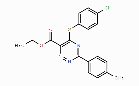 CAS No. 338965-80-3, Ethyl 5-[(4-chlorophenyl)sulfanyl]-3-(4-methylphenyl)-1,2,4-triazine-6-carboxylate