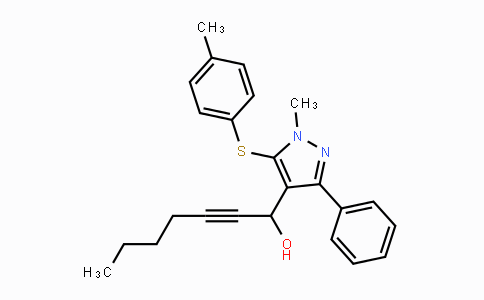 CAS No. 318949-13-2, 1-{1-Methyl-5-[(4-methylphenyl)sulfanyl]-3-phenyl-1H-pyrazol-4-yl}-2-heptyn-1-ol