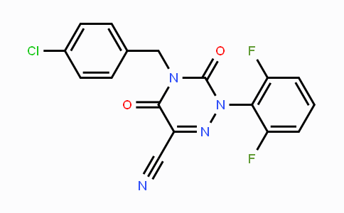 CAS No. 672951-30-3, 4-(4-Chlorobenzyl)-2-(2,6-difluorophenyl)-3,5-dioxo-2,3,4,5-tetrahydro-1,2,4-triazine-6-carbonitrile