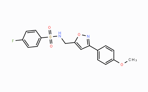 CAS No. 343372-73-6, 4-Fluoro-N-{[3-(4-methoxyphenyl)-5-isoxazolyl]methyl}benzenesulfonamide