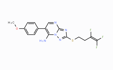 CAS No. 672951-82-5, 6-(4-Methoxyphenyl)-2-[(3,4,4-trifluoro-3-butenyl)sulfanyl][1,2,4]triazolo[1,5-a]pyrimidin-7-ylamine