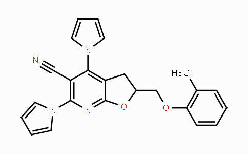 CAS No. 672951-92-7, 2-[(2-Methylphenoxy)methyl]-4,6-di(1H-pyrrol-1-yl)-2,3-dihydrofuro[2,3-b]pyridine-5-carbonitrile
