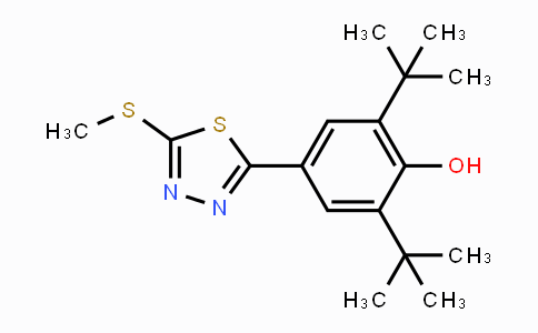 CAS No. 130116-26-6, 2,6-Di(tert-butyl)-4-[5-(methylsulfanyl)-1,3,4-thiadiazol-2-yl]benzenol