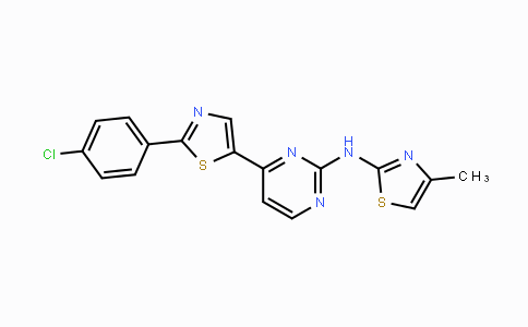CAS No. 1823183-28-3, 4-[2-(4-Chlorophenyl)-1,3-thiazol-5-yl]-N-(4-methyl-1,3-thiazol-2-yl)pyrimidin-2-amine