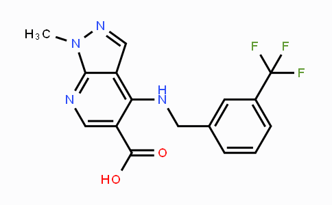 CAS No. 685109-25-5, 1-Methyl-4-{[3-(trifluoromethyl)benzyl]amino}-1H-pyrazolo[3,4-b]pyridine-5-carboxylic acid