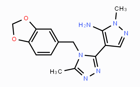 CAS No. 955976-59-7, 4-[4-(1,3-Benzodioxol-5-ylmethyl)-5-methyl-4H-1,2,4-triazol-3-yl]-1-methyl-1H-pyrazol-5-amine