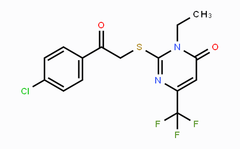 CAS No. 692287-62-0, 2-{[2-(4-Chlorophenyl)-2-oxoethyl]sulfanyl}-3-ethyl-6-(trifluoromethyl)-4(3H)-pyrimidinone