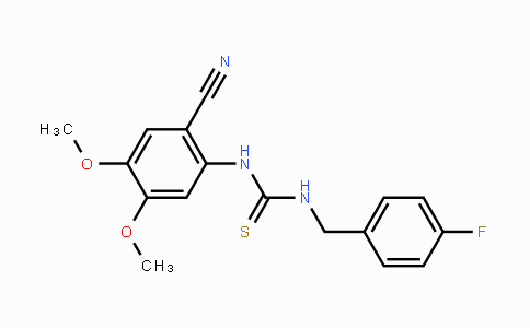 CAS No. 692287-63-1, N-(2-Cyano-4,5-dimethoxyphenyl)-N'-(4-fluorobenzyl)thiourea
