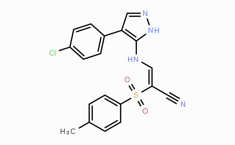 CAS No. 1029989-13-6, (Z)-3-{[4-(4-Chlorophenyl)-1H-pyrazol-5-yl]amino}-2-[(4-methylphenyl)sulfonyl]-2-propenenitrile