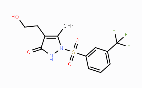 CAS No. 866050-06-8, 4-(2-Hydroxyethyl)-5-methyl-1-{[3-(trifluoromethyl)phenyl]sulfonyl}-1,2-dihydro-3H-pyrazol-3-one