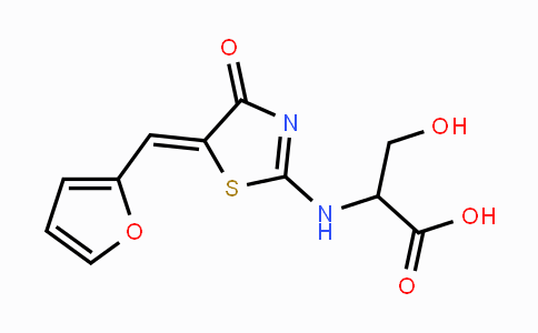 2-{[5-[(Z)-2-Furylmethylidene]-4-oxo-1,3-thiazol-2(4H)-yl]amino}-3-hydroxypropanoic acid