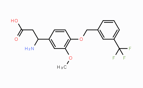 CAS No. 866050-67-1, 3-Amino-3-(3-methoxy-4-{[3-(trifluoromethyl)benzyl]oxy}phenyl)propanoic acid