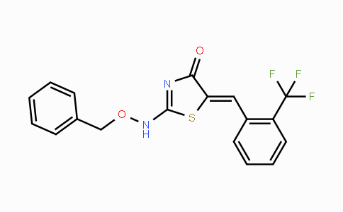 CAS No. 866050-88-6, 2-[(Benzyloxy)amino]-5-{(Z)-[2-(trifluoromethyl)phenyl]methylidene}-1,3-thiazol-4-one