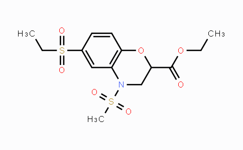 CAS No. 866050-92-2, Ethyl 6-(ethylsulfonyl)-4-(methylsulfonyl)-3,4-dihydro-2H-1,4-benzoxazine-2-carboxylate