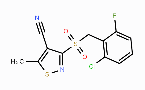 CAS No. 343375-68-8, 3-[(2-Chloro-6-fluorobenzyl)sulfonyl]-5-methyl-4-isothiazolecarbonitrile