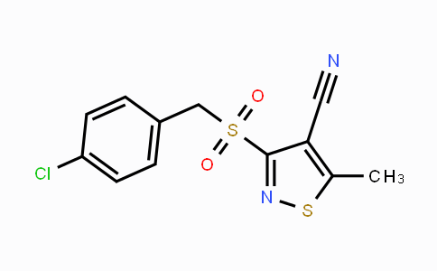 CAS No. 343375-69-9, 3-[(4-Chlorobenzyl)sulfonyl]-5-methyl-4-isothiazolecarbonitrile