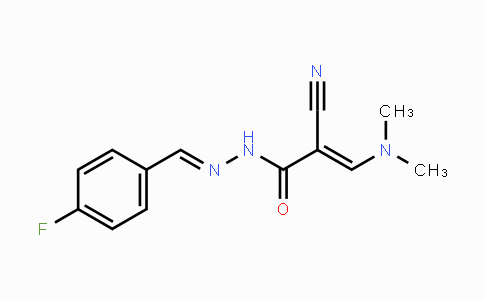 CAS No. 343376-04-5, 2-Cyano-3-(dimethylamino)-N'-[(4-fluorophenyl)methylene]acrylohydrazide