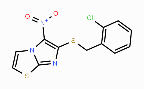 CAS No. 343376-27-2, 2-Chlorobenzyl 5-nitroimidazo[2,1-b][1,3]thiazol-6-yl sulfide