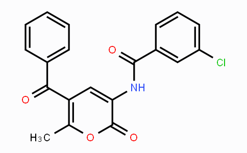 CAS No. 339009-29-9, N-(5-Benzoyl-6-methyl-2-oxo-2H-pyran-3-yl)-3-chlorobenzenecarboxamide