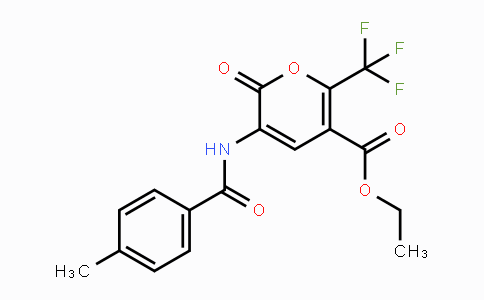 CAS No. 400086-33-1, Ethyl 3-[(4-methylbenzoyl)amino]-2-oxo-6-(trifluoromethyl)-2H-pyran-5-carboxylate