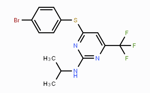 CAS No. 339011-52-8, N-[4-[(4-Bromophenyl)sulfanyl]-6-(trifluoromethyl)-2-pyrimidinyl]-N-isopropylamine
