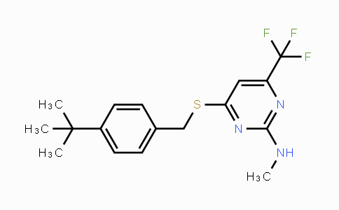 CAS No. 400086-84-2, 4-{[4-(tert-Butyl)benzyl]sulfanyl}-N-methyl-6-(trifluoromethyl)-2-pyrimidinamine