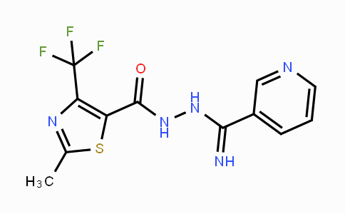CAS No. 344262-08-4, N'-[Imino(3-pyridinyl)methyl]-2-methyl-4-(trifluoromethyl)-1,3-thiazole-5-carbohydrazide