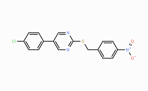 CAS No. 344281-88-5, 5-(4-Chlorophenyl)-2-[(4-nitrobenzyl)sulfanyl]pyrimidine