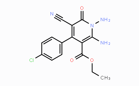 CAS No. 106527-24-6, Ethyl 1,2-diamino-4-(4-chlorophenyl)-5-cyano-6-oxo-1,6-dihydro-3-pyridinecarboxylate