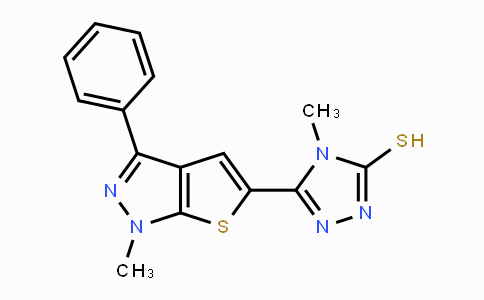CAS No. 478067-04-8, 4-Methyl-5-(1-methyl-3-phenyl-1H-thieno[2,3-c]pyrazol-5-yl)-4H-1,2,4-triazole-3-thiol