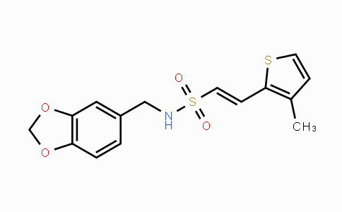 CAS No. 478067-33-3, (E)-N-(1,3-Benzodioxol-5-ylmethyl)-2-(3-methyl-2-thienyl)-1-ethenesulfonamide