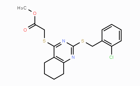 CAS No. 339019-38-4, Methyl 2-({2-[(2-chlorobenzyl)sulfanyl]-5,6,7,8-tetrahydro-4-quinazolinyl}sulfanyl)acetate