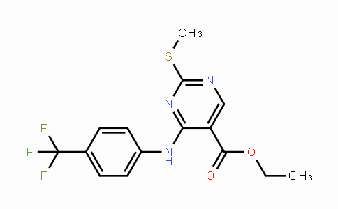 CAS No. 339019-43-1, Ethyl 2-(methylsulfanyl)-4-[4-(trifluoromethyl)anilino]-5-pyrimidinecarboxylate