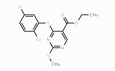 CAS No. 339019-47-5, Ethyl 4-[(2,5-dichlorophenyl)sulfanyl]-2-(methylsulfanyl)-5-pyrimidinecarboxylate