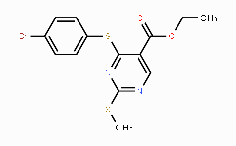 CAS No. 339019-48-6, Ethyl 4-[(4-bromophenyl)sulfanyl]-2-(methylsulfanyl)-5-pyrimidinecarboxylate