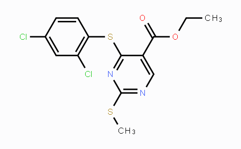 CAS No. 339019-49-7, Ethyl 4-[(2,4-dichlorophenyl)sulfanyl]-2-(methylsulfanyl)-5-pyrimidinecarboxylate