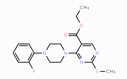 CAS No. 339019-52-2, Ethyl 4-[4-(2-fluorophenyl)piperazino]-2-(methylsulfanyl)-5-pyrimidinecarboxylate
