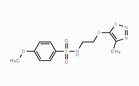 CAS No. 478077-58-6, 4-Methoxy-N-{2-[(4-methyl-1,2,3-thiadiazol-5-yl)sulfanyl]ethyl}benzenesulfonamide