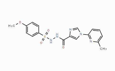 CAS No. 478077-79-1, 4-Methoxy-N'-{[1-(6-methyl-2-pyridinyl)-1H-imidazol-4-yl]carbonyl}benzenesulfonohydrazide