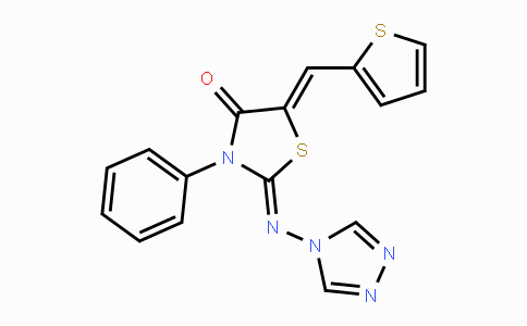 CAS No. 478077-87-1, 3-Phenyl-5-[(Z)-2-thienylmethylidene]-2-(4H-1,2,4-triazol-4-ylimino)-1,3-thiazolan-4-one