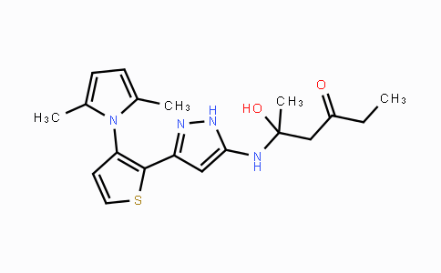 CAS No. 477762-16-6, 5-({3-[3-(2,5-Dimethyl-1H-pyrrol-1-yl)-2-thienyl]-1H-pyrazol-5-yl}amino)-5-hydroxy-3-hexanone