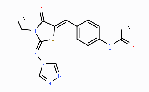 CAS No. 478078-12-5, N-(4-{[3-Ethyl-4-oxo-2-(4H-1,2,4-triazol-4-ylimino)-1,3-thiazolan-5-yliden]methyl}phenyl)acetamide