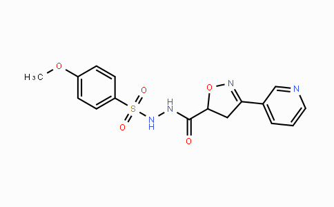 CAS No. 478078-49-8, 4-Methoxy-N'-{[3-(3-pyridinyl)-4,5-dihydro-5-isoxazolyl]carbonyl}benzenesulfonohydrazide