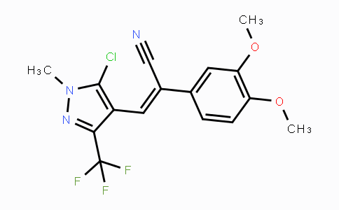 CAS No. 477762-22-4, (Z)-3-[5-Chloro-1-methyl-3-(trifluoromethyl)-1H-pyrazol-4-yl]-2-(3,4-dimethoxyphenyl)-2-propenenitrile