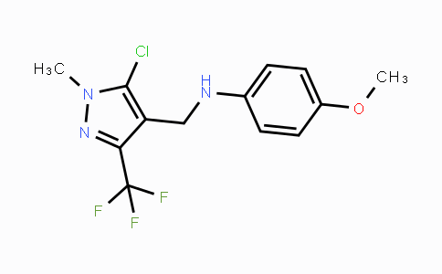 CAS No. 955965-30-7, N-{[5-Chloro-1-methyl-3-(trifluoromethyl)-1H-pyrazol-4-yl]methyl}-4-methoxyaniline