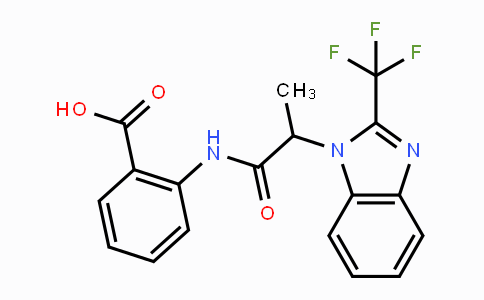 CAS No. 692732-72-2, 2-({2-[2-(Trifluoromethyl)-1H-1,3-benzimidazol-1-yl]propanoyl}amino)benzenecarboxylic acid