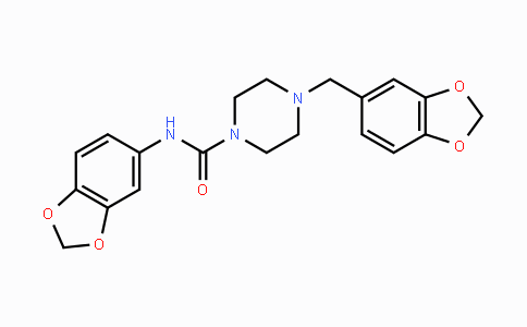 CAS No. 866131-96-6, N-(1,3-Benzodioxol-5-yl)-4-(1,3-benzodioxol-5-ylmethyl)tetrahydro-1(2H)-pyrazinecarboxamide