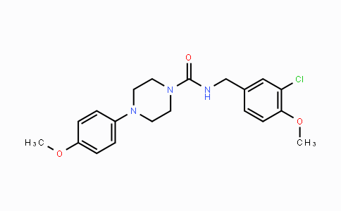 CAS No. 866132-07-2, N-(3-Chloro-4-methoxybenzyl)-4-(4-methoxyphenyl)tetrahydro-1(2H)-pyrazinecarboxamide