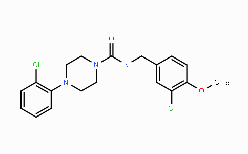 CAS No. 866132-10-7, N-(3-Chloro-4-methoxybenzyl)-4-(2-chlorophenyl)tetrahydro-1(2H)-pyrazinecarboxamide