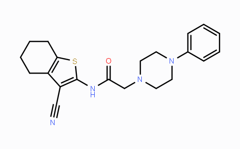 CAS No. 838259-83-9, N-(3-Cyano-4,5,6,7-tetrahydro-1-benzothiophen-2-yl)-2-(4-phenylpiperazino)acetamide